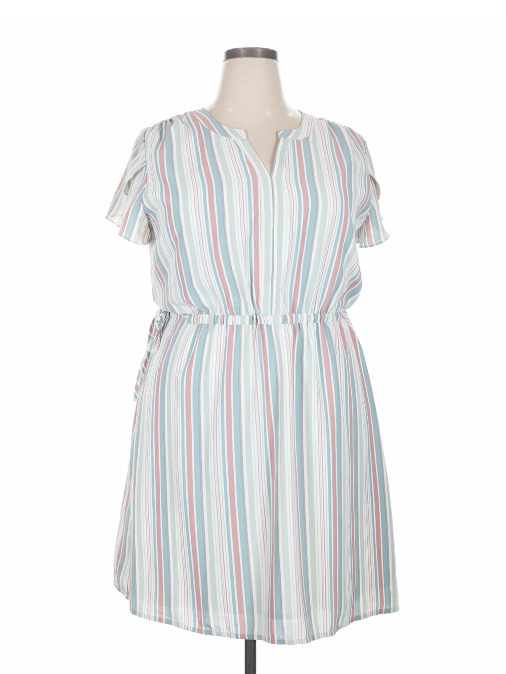 41 Hawthorn XXL Pastel Mint Blush Blue Striped Dress